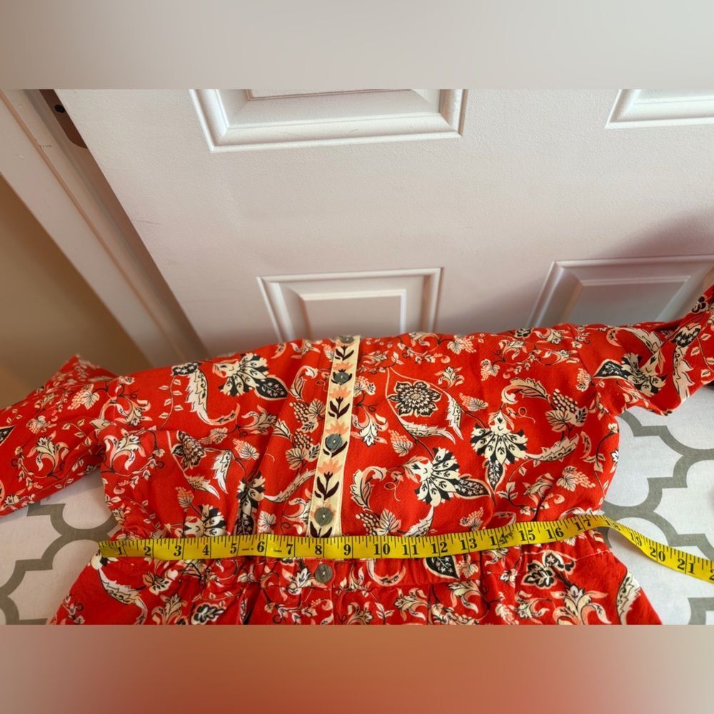 Farm Rio x Anthropologie Long-Sleeve Printed Romper NWT Size L - Picture 12 of 16